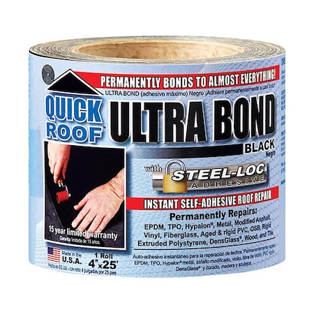 Quick Roof Quick Roof Ultra Bond 4 in. W X 25 ft. L Tape Self-Adhesive Roof Repair Black UBB425